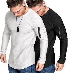 img 4 attached to COOFANDY Workout Cotton Sleeve Longline Men's Clothing for Active