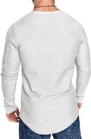 img 1 attached to COOFANDY Workout Cotton Sleeve Longline Men's Clothing for Active