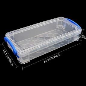 img 3 attached to 🖍️ SKPPC Set of 3 Stackable Clear Plastic Pencil Boxes - Large Capacity Storage Organizers for Painting Pencils, Brushes, Watercolor Pens, Drawing Tools, and Office Supplies (3 Color Options)