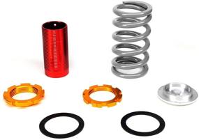 img 1 attached to 🏎️ Enhance Performance: DNA MOTORS Coilover Sleeve Kit for 88-91 Honda CRX & 90-01 Acura Integra - Dual Locking, Height Adjustable, Silver Springs, Red Sleeves