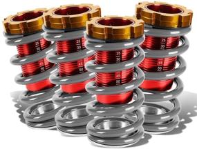 img 4 attached to 🏎️ Enhance Performance: DNA MOTORS Coilover Sleeve Kit for 88-91 Honda CRX & 90-01 Acura Integra - Dual Locking, Height Adjustable, Silver Springs, Red Sleeves