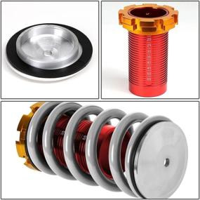 img 2 attached to 🏎️ Enhance Performance: DNA MOTORS Coilover Sleeve Kit for 88-91 Honda CRX & 90-01 Acura Integra - Dual Locking, Height Adjustable, Silver Springs, Red Sleeves