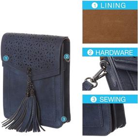 img 1 attached to INICAT Small Fringe Thicker Pocket Crossbody Cell Phone Purse for Women: Functional and Stylish Bags