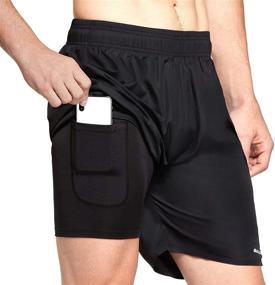 img 4 attached to BALEAF Workout Running Shorts Black