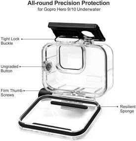 img 1 attached to ⚡️ Waterproof Case for GoPro Hero 10/9 - 196FT Underwater Housing, Ultimate Protection for Hero 10/9 Black, Quick Release Mount and Thumbscrew Included