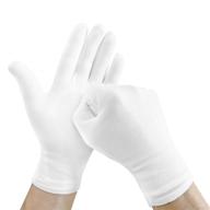 🧤 dry hands essential: 24 pcs (12 pairs) white cotton gloves for spa, inspection, coin/jewelry. logo