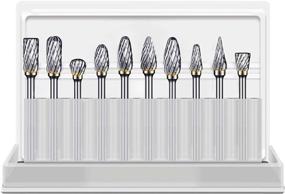 img 4 attached to 🔧 Premium 10-Piece Tungsten Carbide Rotary Burr Set for DIY Carving, Polishing, Engraving, and Drilling – Double Cut Carving Burr Bits with 1/8" Shank and 1/4" Grinding Head