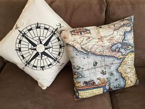 img 1 attached to 🗺️ Faylapa 6 Pack Geography Theme Pillow Cases: Map Art Decor for Stylish Home Decoration - Cushion Cover, Pillowcase, Sofa décor, 18×18 Inches (45×45cm) (Case ONLY)