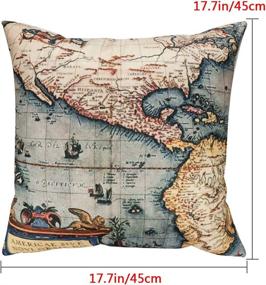 img 2 attached to 🗺️ Faylapa 6 Pack Geography Theme Pillow Cases: Map Art Decor for Stylish Home Decoration - Cushion Cover, Pillowcase, Sofa décor, 18×18 Inches (45×45cm) (Case ONLY)