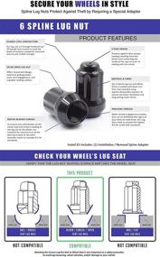 img 2 attached to 🚛 Набор из 23 чёрных гайков для колёс Spline M14x1.5 Bulge Acorn с шестигранником под ключ и длиной 1,5 дюйма - запчасти для колёсных дисков