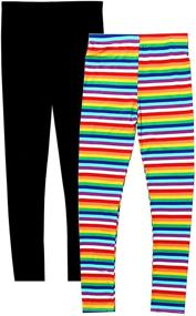 img 3 attached to 🌈 Syleia Bright Stripes Girl Leggings