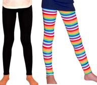 🌈 syleia bright stripes girl leggings logo