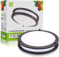 💡 asd 12 inch led flush mount ceiling light: dimmable, energy efficient fixture for kitchen, hallway, laundry - oil rubbed bronze finish, 5000k, 1050 lm логотип