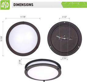 img 2 attached to 💡 ASD 12 Inch LED Flush Mount Ceiling Light: Dimmable, Energy Efficient Fixture for Kitchen, Hallway, Laundry - Oil Rubbed Bronze Finish, 5000K, 1050 Lm