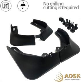 img 3 attached to 🚗 AOSK Mud Flaps Splash Guards - Set of Four for Tesla Model Y (2020-2021) | No Drill Holes Required