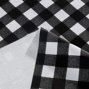 img 2 attached to Sancua Checkered Vinyl Rectangle Tablecloth - Waterproof & Oil Proof - Wipe Clean Table Cover for Dining, Buffet Parties, and Camping - Black and White - 54 x 78 Inch