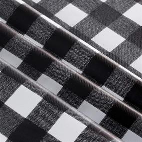 img 1 attached to Sancua Checkered Vinyl Rectangle Tablecloth - Waterproof & Oil Proof - Wipe Clean Table Cover for Dining, Buffet Parties, and Camping - Black and White - 54 x 78 Inch