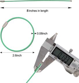 img 3 attached to 8 Inch Stainless Steel Wire Keychain Cable with Key Ring Loop