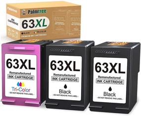 img 4 attached to Palmtree Compatible Ink Cartridge Replacement for HP 63XL 63 XL - Fits HP Envy 4520 4512 4516 OfficeJet 4650 5255 3830 5258 Deskjet 2130 3630 3632 3633 1112 Printer - Pack of 2 Black, 1 Color