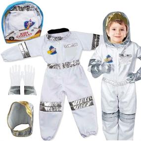 img 4 attached to 🚀 Exploring the Universe: Children's Astronaut Costume for Pretend Cosplay