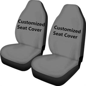 img 4 attached to 🚗 Персонализированные и прочные чехлы для автомобильных сидений Bigcarjob с юмористическим принтом - настраиваемые с вашим изображением! (2 пакета)