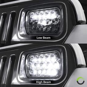 img 1 attached to 💡 Powerful LED Headlights: 7x6 5x7 H6054 H5054 [45W] [H4 Plug & Play] [6/15 LEDs] - Perfect for JEEP Wrangler YJ Cherokee XJ