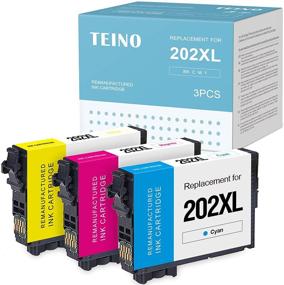 img 4 attached to 🖨️ Многоразовый картридж TEINO 202XL, совместимый с принтером Epson Expression Home XP-5100 Workforce WF-2860 (голубой, малиновый, желтый, набор из 3-х)