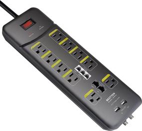 img 4 attached to 🔌 Bestten 3800-Joule Surge Protector: All-in-One Power Strip with USB Charging Ports, Phone/Ethernet/Coaxial Protection, and 9-Foot Extension Cord