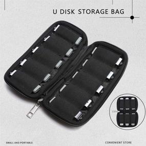 img 3 attached to 📦 Безопасный и универсальный чехол для USB-флеш-накопителей - Черная сумка на 6 слотов для флешек и электронных аксессуаров (только чехол)