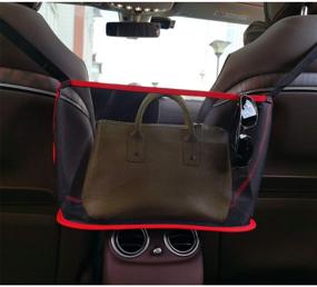 img 4 attached to 🚗 Fekey&JF Car Net Pocket Handbag Holder: Large Capacity Organizer for Purse Storage, Documents, and Phone - Barrier for Backseat Pet and Kids