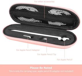 img 3 attached to 🌹 TITACUTE Rose Gold Carrying Case for Apple Pencil 2 - Hard Foam Pencil Holder with Dual Zipper, Shockproof Protective iPencil Case for iPad Pro, Apple Pen Tip Cap, Charger Cable, and Adapter - 2nd Gen Compatible