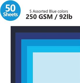 img 2 attached to 🔵 Blue Cardstock Thick Paper: 50 Sheets, 8.5 x 11, Heavyweight 92lb Cover Card Stock for Crafts and DIY Cards Making