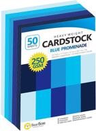 🔵 blue cardstock thick paper: 50 sheets, 8.5 x 11, heavyweight 92lb cover card stock for crafts and diy cards making logo