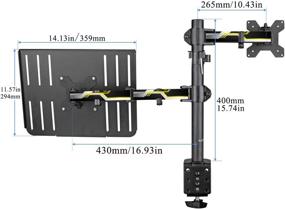 img 3 attached to 🖥️ Suptek Height Adjustable Full Motion Computer Monitor and Laptop Riser Desk Mount Stand - Fits 13-27 inch Screen and up to 17 inch Notebooks - VESA 75/100 - Supports 22lbs Each - MD6432TP004WY