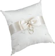 💍 lillian rose ivory classic satin pearl wedding ring pillow: elegant and timeless (1 count) logo