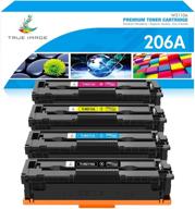 🖨️ high-quality compatible toner cartridge set for hp 206a 206x printers - fits hp color pro m255dw mfp m283fdw m283cdw m283 m255 - black, cyan, yellow, magenta (4-pack) logo