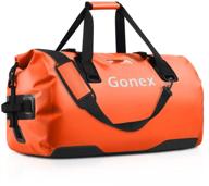 gonex 60l 80l extra large waterproof duffle travel dry duffel bag heavy duty bag ski boot bag with strong straps & handles for snowboarding skating kayaking motorcycling boating logo