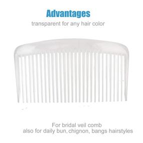 img 1 attached to 20-Pack Clear White Large Hair Side Comb with Long Teeth Pins 💍 for Women - Bridal Wedding Veil Decorative Headpiece, French Twist Updo Bun Accessory