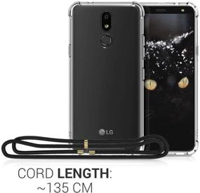 img 2 attached to 📱 kwmobile Clear TPU Crossbody Case with Lanyard Strap for LG K40 - Transparent Phone Cover