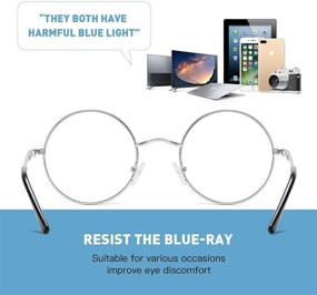 img 1 attached to 👓 Blue Light Blocking Glasses - Unisex Computer Gaming Eyewear | Reduce Eye Strain | Nerd Reading Gaming Glasses - Non Prescription | Metal Frame in Silver