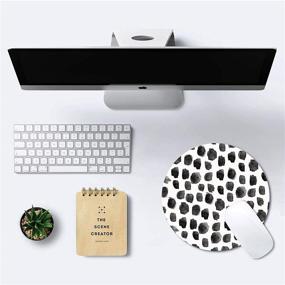 img 3 attached to 🖱️ Britimes Round Mouse Pad: Premium-Textured Polka Dot Print Mat for Productive Work and Gaming