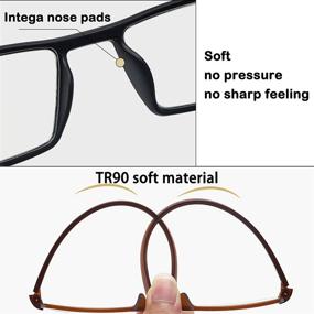 img 1 attached to LUFF 4PCS Traditional Square Frame Reading Glasses with Anti Blue Light Protection