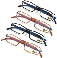 luff 4pcs traditional square frame reading glasses with anti blue light protection logo