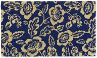 🌸 dii floral design collection natural coir doormat, 18x30", blue peonies: enhance your entryway with charming floral elegance logo