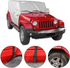 img 2 attached to Premium RT-TCZ Car Rain Sunshade Cover | Fits 2007-2021 Jeep Wrangler JK JL 4-Door | Windproof, Dustproof & Scratch Resistant | Outdoor UV Protection Auto Cover