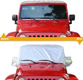 img 3 attached to Premium RT-TCZ Car Rain Sunshade Cover | Fits 2007-2021 Jeep Wrangler JK JL 4-Door | Windproof, Dustproof & Scratch Resistant | Outdoor UV Protection Auto Cover