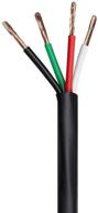 🔌 monoprice 100ft ul plenum rated nimbus series 16 gauge awg 4 conductor cmp speaker wire/cable - 100% pure bare copper with color coded conductors (black) logo