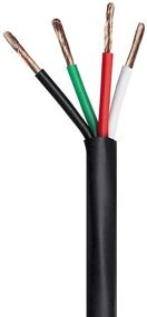 img 2 attached to 🔌 Monoprice 100ft UL Plenum Rated Nimbus Series 16 Gauge AWG 4 Conductor CMP Speaker Wire/Cable - 100% Pure Bare Copper with Color Coded Conductors (Black)
