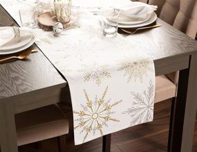 img 1 attached to 🎅 DII Holiday Table Runner: Add Sparkle with Metallic Snowflakes, 14x72 Inches