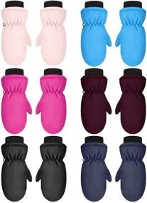 img 4 attached to 🧤 Colorful Unisex Winter Mittens: Perfect Cold Weather Accessories for Children, Girls Included